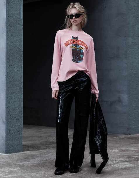 Pull&Bear Hitchcock t-shirt coupe regular rose délavé - view 1