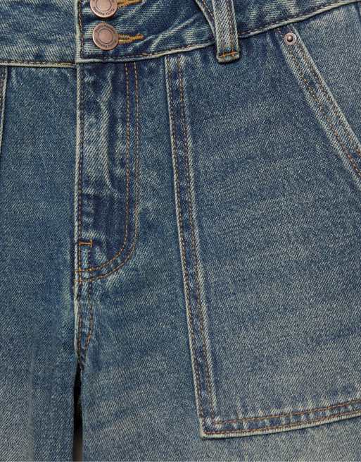 Pull&Bear højtaljede barrel-jeans i indigo, 7 af 7