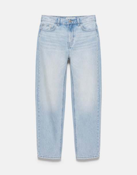 Pull&Bear højtaljede mom-jeans i falmet blå - view 1