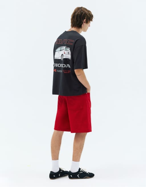 Pull&Bear Honda Civic grafisk t-shirt i grått, 2 av 7
