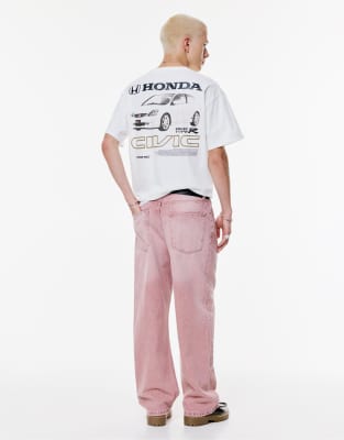 Pull & Bear - Honda civic - T-shirt - Blanc cassé