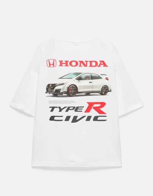 Pull&Bear Honda type r T-shirt in gebroken wit, 7 van 7