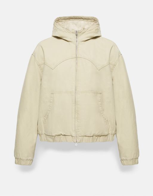 Pull&Bear Hooded bomber jacket in sand, 7 of 7