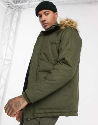 green fur hooded jacket