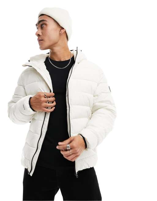 Pull and bear white jacket best sale