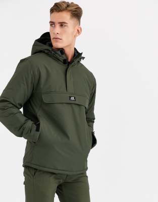 hooded jacket with pouch pocket