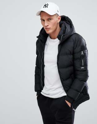 pull&bear half zip padded jacket