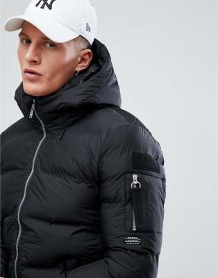 pull and bear hooded puffer jacket