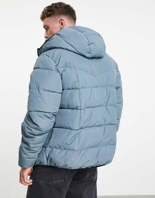 pull and bear hooded puffer jacket