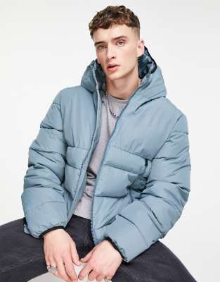 pull and bear hooded puffer jacket