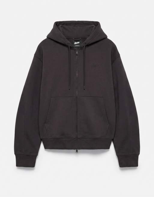 Pull&Bear Hooded zip-up jacket in grey, 7 of 7