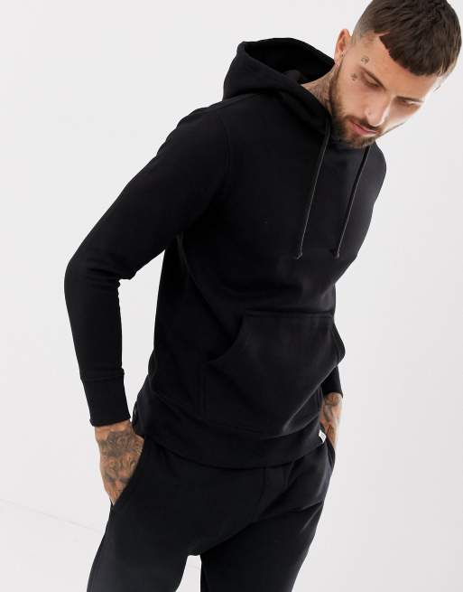 Pull&Bear hoodie in black