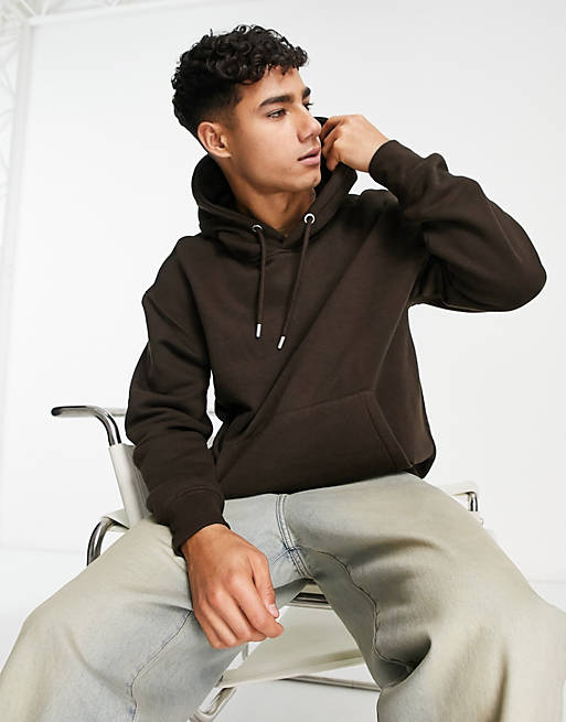 Pull&Bear hoodie in brown exclusive at ASOS | ASOS