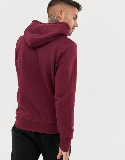 Pull and bear burgundy hoodie sale