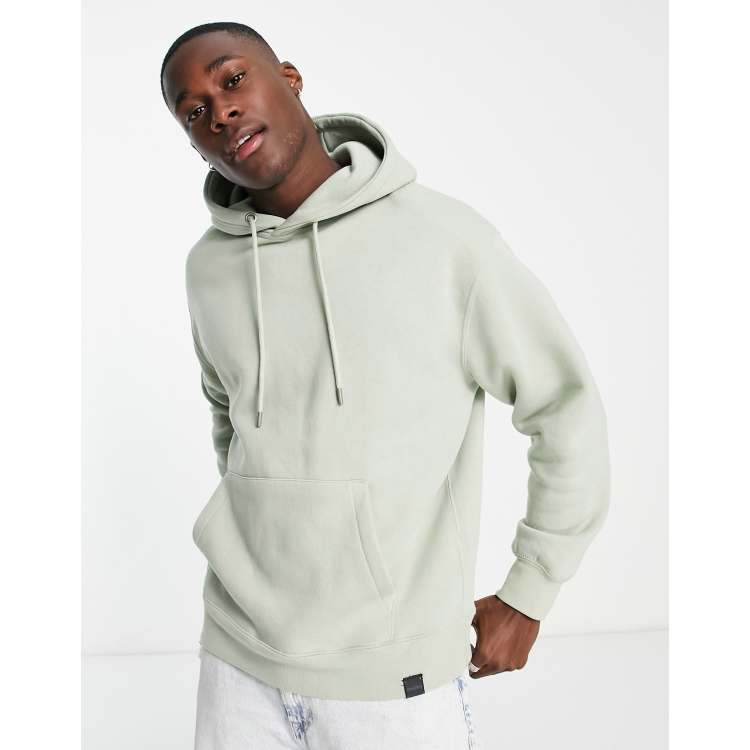 Pull&Bear Logo Hoodie in Green for Men