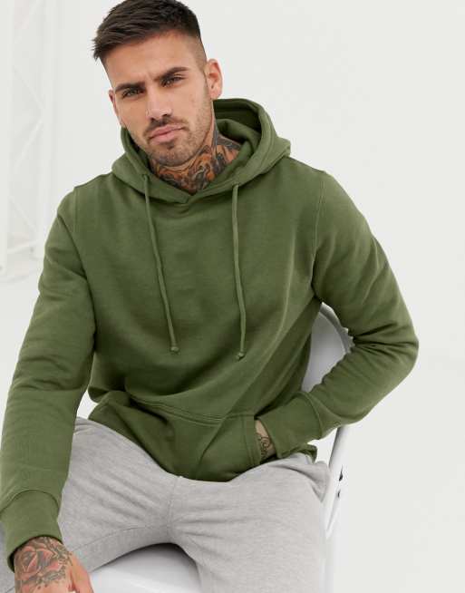 Pull&Bear hoodie in khaki | ASOS