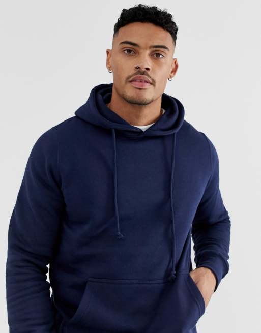 Navy blue hoodie - pull&bear