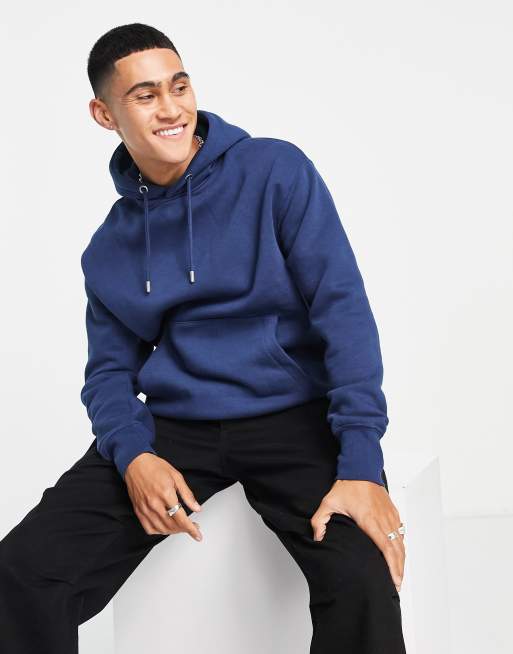 Pull&Bear hoodie in navy | ASOS