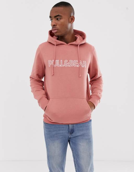 Pink pull and bear hoodie new arrivals