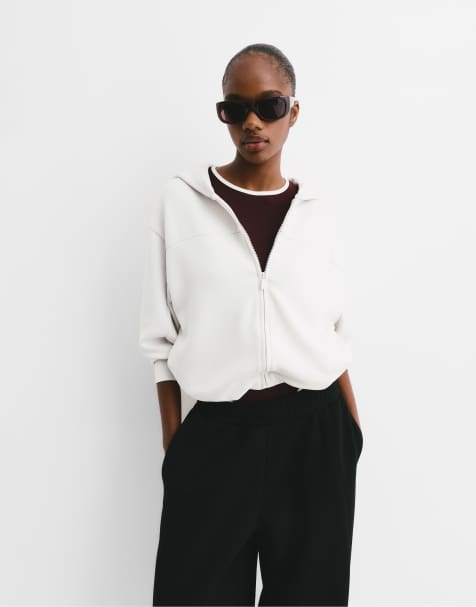 Pull&Bear - Hoodie met ballonmouwen in beige - view 1