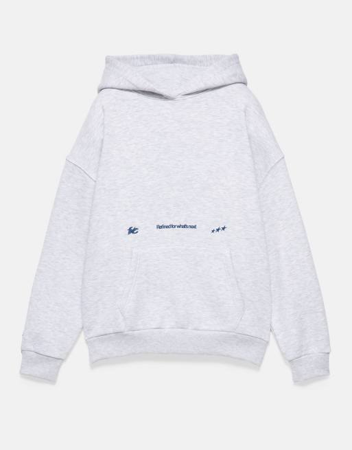 Pull&Bear hoodie met Fresh codes in gemêleerd grijs, 5 van 7