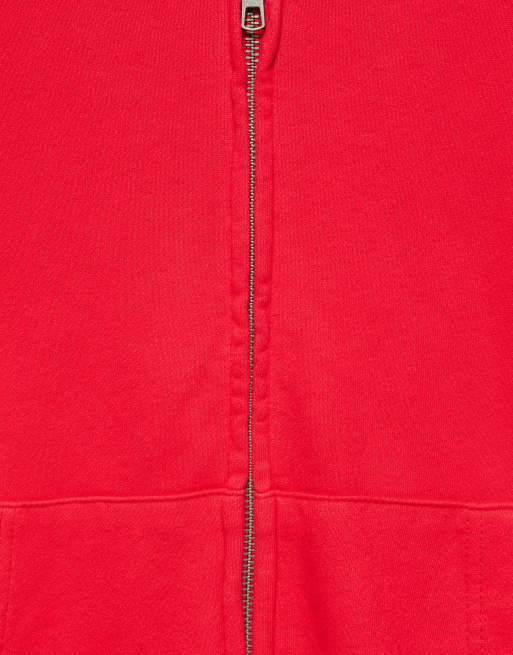 Pull&Bear hoodie met rits in rood, 7 van 7