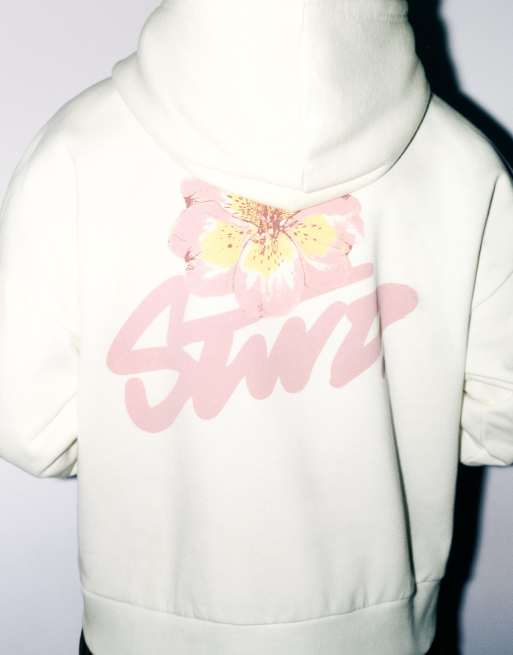 Pull&Bear Hoodie mit Blumen-Print in Ice, 2 von 7