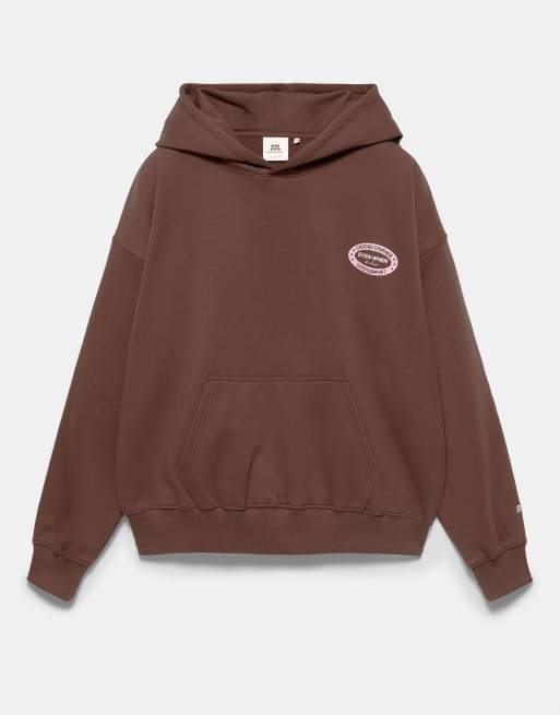 Pull&Bear Hoodie mit Grafikprint in Braun, 5 von 7