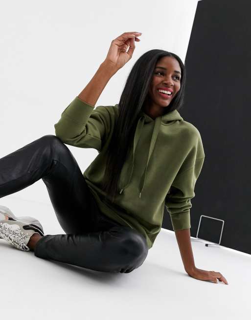 Pull Bear Hoodie oversize Kaki ASOS