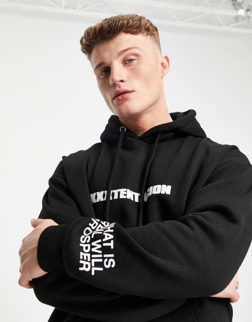 Pull Bear hoodie with XXXTentacion print in black