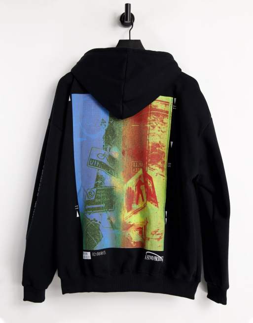 Pull Bear hoodie with XXXTentacion print in blue