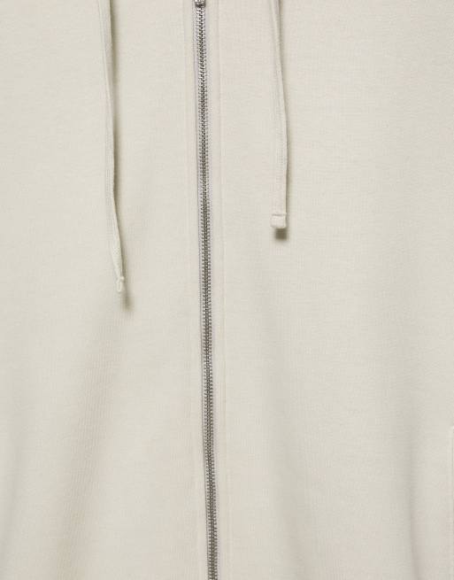 Pull&Bear Hoodie with zipper in ash, 6 of 7