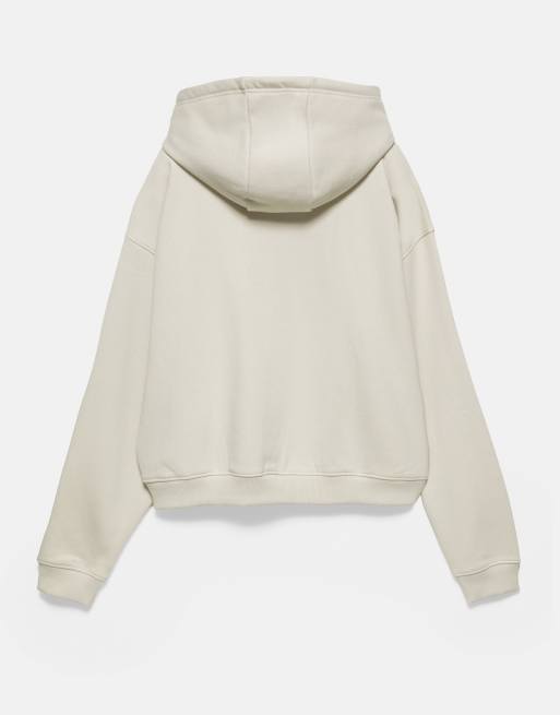 Pull&Bear Hoodie with zipper in ash, 7 of 7