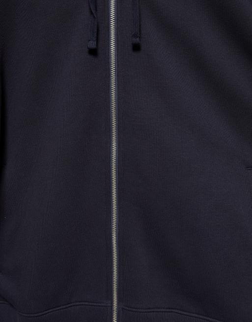 Pull&Bear Hoodie with zipper in navy, 6 of 7