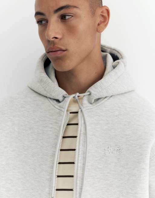 Pull&Bear hoodiejack met rits in grijs gemêleerd, 3 van 7