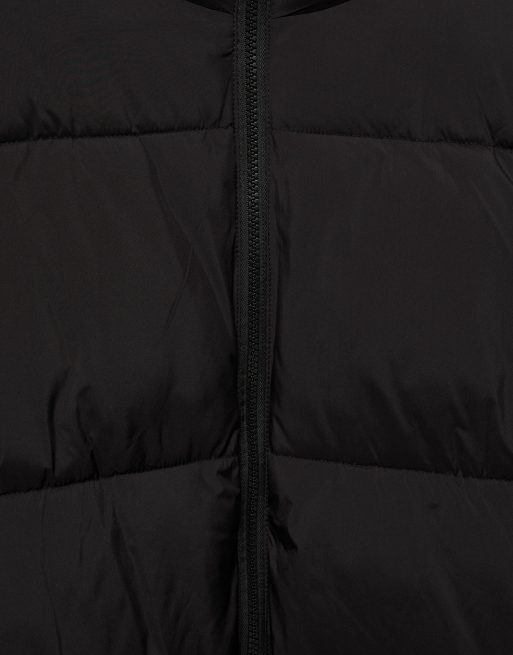 Pull&Bear hoogsluitend pufferjack in zwart, 7 van 7