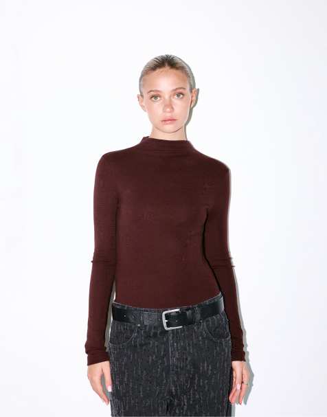 Pull&Bear - Hoogsluitende body in bordeauxrood - view 1