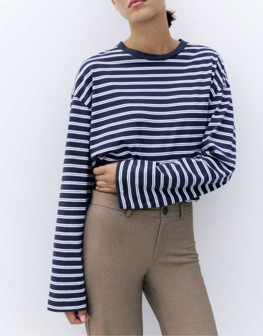 Pull&Bear – Hose in Beige mit geradem Schnitt, 5 von 7