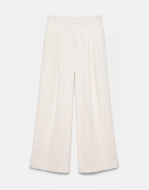 Pull&Bear Hose mit elastischem Bund in Beige, 7 von 7