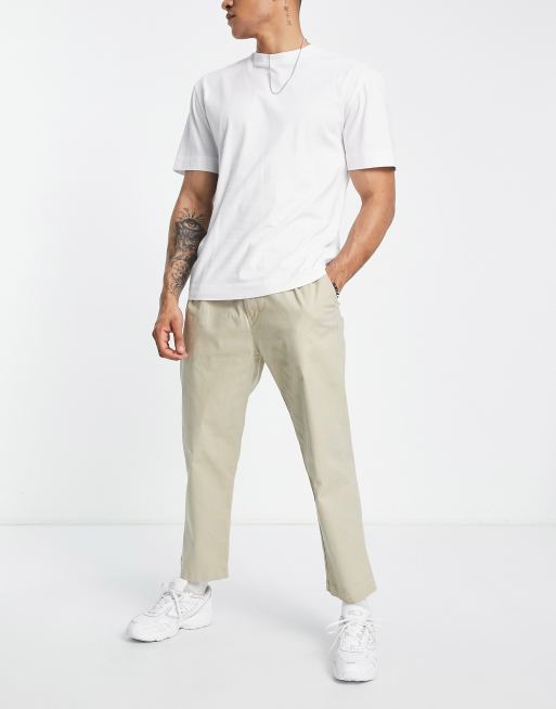 Pull&Bear – Hose mit lockerem, lässigem Schnitt in Stein