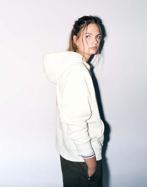 Pull&Bear hættetrøje med blomstergrafik i isblå, 4 af 7
