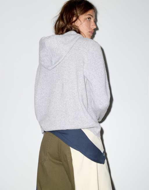 Pull&Bear hættetrøje med knapper i grå, 2 af 7