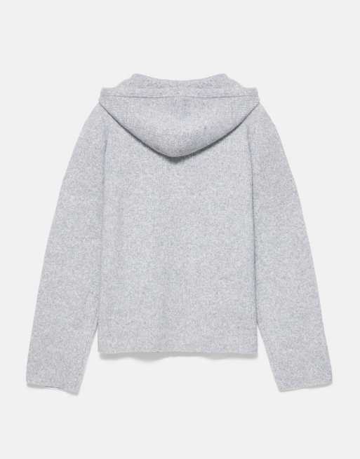 Pull&Bear hættetrøje med knapper i grå, 7 af 7
