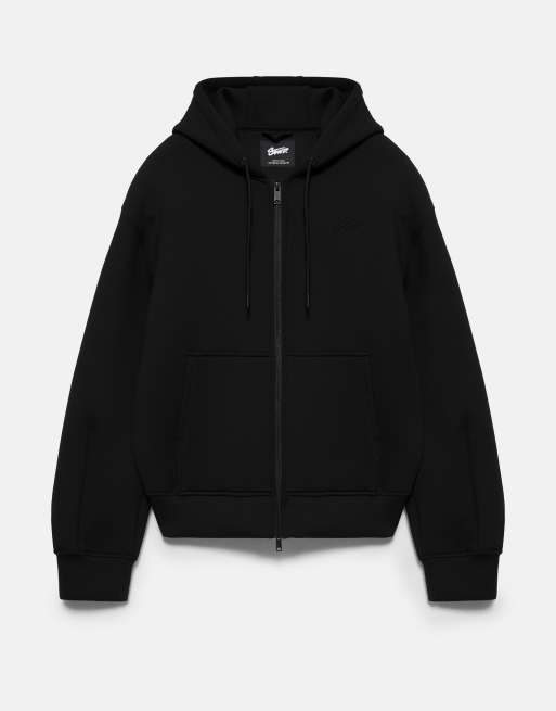Pull&Bear huvjacka med dragkedja i svart, 6 av 7