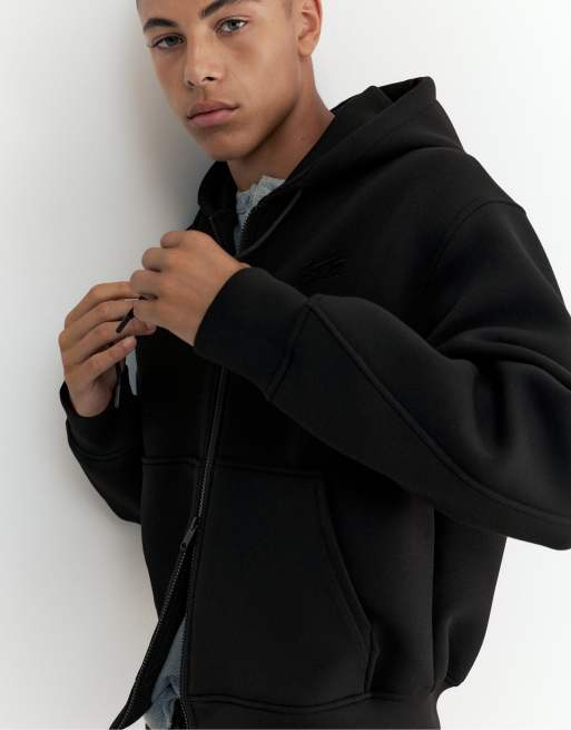 Pull&Bear huvjacka med dragkedja i svart, 7 av 7