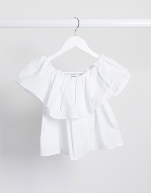 Pull&Bear - Hvid lagdelt bluse, 2 af 4