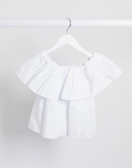 Pull&Bear - Hvid lagdelt bluse, 3 af 4