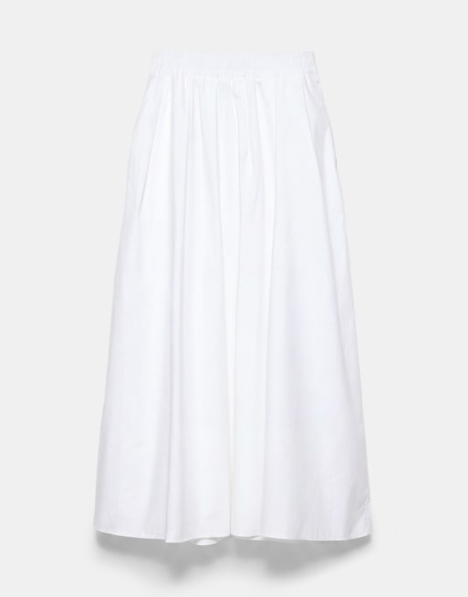 Pull&Bear - Hvid lang nederdel med kappedesign, 5 af 7