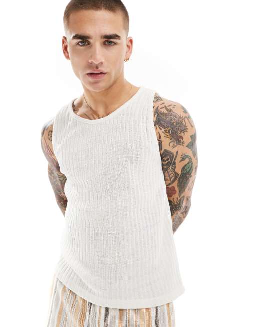 Pull&Bear - Hvid overdel i stigestrik