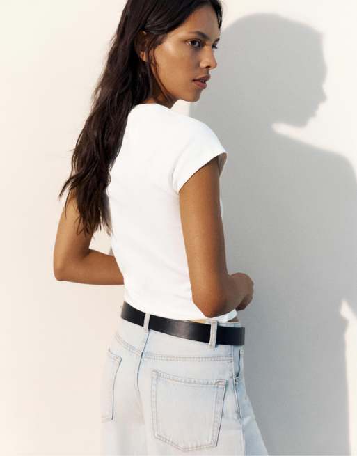 Pull&Bear - Hvid T-shirt med frugtgrafik, 2 af 4